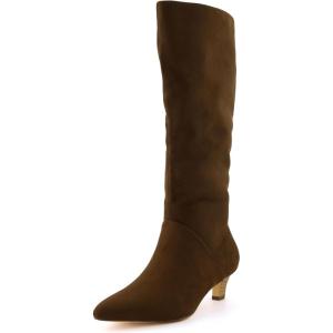imageCUSHIONAIRE Womens Stiles high kitten heel boot with Memory FoamBrown