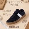 imageCUSHIONAIRE Bailey Womens Retro Sneaker Classic Everyday Sneakers for Women with Sleek Rounded Toe and Memory FoamBlackWhite