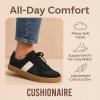 imageCUSHIONAIRE Bailey Womens Retro Sneaker Classic Everyday Sneakers for Women with Sleek Rounded Toe and Memory FoamBlackWhite