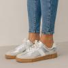 imageCUSHIONAIRE Bailey Womens Retro Sneaker Classic Everyday Sneakers for Women with Sleek Rounded Toe and Memory FoamSilver