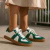 imageCUSHIONAIRE Bailey Womens Retro Sneaker Classic Everyday Sneakers for Women with Sleek Rounded Toe and Memory FoamWhiteGreen