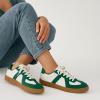 imageCUSHIONAIRE Bailey Womens Retro Sneaker Classic Everyday Sneakers for Women with Sleek Rounded Toe and Memory FoamWhiteGreen