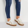 imageCUSHIONAIRE Bailey Womens Retro Sneaker Classic Everyday Sneakers for Women with Sleek Rounded Toe and Memory FoamWhiteGrey