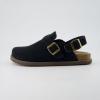 imageCUSHIONAIRE Brooklyn Suede Womens Slides Comfortable Clog Mules with Adjustable Buckles  Summer Shoes for WomenBlack