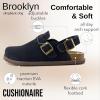 imageCUSHIONAIRE Brooklyn Suede Womens Slides Comfortable Clog Mules with Adjustable Buckles  Summer Shoes for WomenBlack