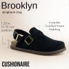 imageCUSHIONAIRE Brooklyn Suede Womens Slides Comfortable Clog Mules with Adjustable Buckles  Summer Shoes for WomenBlack