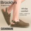 imageCUSHIONAIRE Brooklyn Suede Womens Slides Comfortable Clog Mules with Adjustable Buckles  Summer Shoes for WomenTaupe