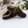 imageCUSHIONAIRE Haven Genuine Leather Clogs for Women  Faux Fur Lined SlipOn Womens Shoes with Cork Footbed and Adjustable BuckleBrown