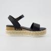 imageCUSHIONAIRE Melissa Espadrille Platform Sandals For Women with Adjustable Ankle Strap and Memory Foam InsoleComfortable Womens Sandals for SummerBlack