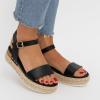 imageCUSHIONAIRE Melissa Espadrille Platform Sandals For Women with Adjustable Ankle Strap and Memory Foam InsoleComfortable Womens Sandals for SummerBlack
