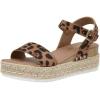 imageCUSHIONAIRE Melissa Espadrille Platform Sandals For Women with Adjustable Ankle Strap and Memory Foam InsoleComfortable Womens Sandals for SummerLeopard