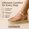 imageCUSHIONAIRE Melissa Espadrille Platform Sandals For Women with Adjustable Ankle Strap and Memory Foam InsoleComfortable Womens Sandals for SummerRose Gold