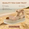 imageCUSHIONAIRE Melissa Espadrille Platform Sandals For Women with Adjustable Ankle Strap and Memory Foam InsoleComfortable Womens Sandals for SummerRose Gold