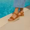 imageCUSHIONAIRE Melissa Espadrille Platform Sandals For Women with Adjustable Ankle Strap and Memory Foam InsoleComfortable Womens Sandals for SummerTan