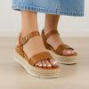 imageCUSHIONAIRE Melissa Espadrille Platform Sandals For Women with Adjustable Ankle Strap and Memory Foam InsoleComfortable Womens Sandals for SummerTan
