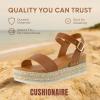 imageCUSHIONAIRE Melissa Espadrille Platform Sandals For Women with Adjustable Ankle Strap and Memory Foam InsoleComfortable Womens Sandals for SummerTan