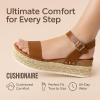imageCUSHIONAIRE Melissa Espadrille Platform Sandals For Women with Adjustable Ankle Strap and Memory Foam InsoleComfortable Womens Sandals for SummerTan