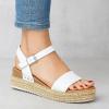 imageCUSHIONAIRE Melissa Espadrille Platform Sandals For Women with Adjustable Ankle Strap and Memory Foam InsoleComfortable Womens Sandals for SummerWhite