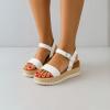 imageCUSHIONAIRE Melissa Espadrille Platform Sandals For Women with Adjustable Ankle Strap and Memory Foam InsoleComfortable Womens Sandals for SummerWhite