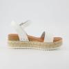 imageCUSHIONAIRE Melissa Espadrille Platform Sandals For Women with Adjustable Ankle Strap and Memory Foam InsoleComfortable Womens Sandals for SummerWhite