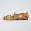 imageCUSHIONAIRE Weavy Squared Toe Woven Ballet Flats Shoes for Women with Memory Foam  Comfortable Mary Jane Flats for Women with Breathable Mesh Design  Wide Widths AvailableBeige Woven