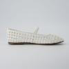 imageCUSHIONAIRE Weavy Squared Toe Woven Ballet Flats Shoes for Women with Memory Foam  Comfortable Mary Jane Flats for Women with Breathable Mesh Design  Wide Widths AvailableWhite