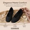 imageCUSHIONAIRE Weavy Squared Toe Woven Ballet Flats Shoes for Women with Memory Foam  Comfortable Mary Jane Flats for Women with Breathable Mesh Design  Wide Widths AvailableBlack Woven