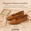 imageCUSHIONAIRE Weavy Squared Toe Woven Ballet Flats Shoes for Women with Memory Foam  Comfortable Mary Jane Flats for Women with Breathable Mesh Design  Wide Widths AvailableCognac Woven