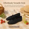 imageCUSHIONAIRE Weavy Squared Toe Woven Ballet Flats Shoes for Women with Memory Foam  Comfortable Mary Jane Flats for Women with Breathable Mesh Design  Wide Widths AvailableBlack Woven