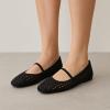 imageCUSHIONAIRE Weavy Squared Toe Woven Ballet Flats Shoes for Women with Memory Foam  Comfortable Mary Jane Flats for Women with Breathable Mesh Design  Wide Widths AvailableWhite