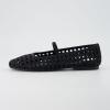 imageCUSHIONAIRE Weavy Squared Toe Woven Ballet Flats Shoes for Women with Memory Foam  Comfortable Mary Jane Flats for Women with Breathable Mesh Design  Wide Widths AvailableBlack Woven