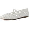 imageCUSHIONAIRE Weavy Squared Toe Woven Ballet Flats Shoes for Women with Memory Foam  Comfortable Mary Jane Flats for Women with Breathable Mesh Design  Wide Widths AvailableWhite