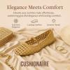 imageCUSHIONAIRE Weavy Squared Toe Woven Ballet Flats Shoes for Women with Memory Foam  Comfortable Mary Jane Flats for Women with Breathable Mesh Design  Wide Widths AvailableBeige Woven