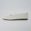 imageCUSHIONAIRE Weavy Squared Toe Woven Ballet Flats Shoes for Women with Memory Foam  Comfortable Mary Jane Flats for Women with Breathable Mesh Design  Wide Widths AvailableWhite