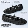 imageCUSHIONAIRE Weavy Squared Toe Woven Ballet Flats Shoes for Women with Memory Foam  Comfortable Mary Jane Flats for Women with Breathable Mesh Design  Wide Widths AvailableBlack Woven