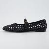 imageCUSHIONAIRE Weston Womens Hand Woven Dressy Ballet Flats  Faux Leather Mary Jane with Adjustable Strap ampamp Memory FoamBlack Woven