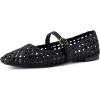 imageCUSHIONAIRE Weston Womens Hand Woven Dressy Ballet Flats  Faux Leather Mary Jane with Adjustable Strap ampamp Memory FoamBlack Woven