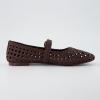 imageCUSHIONAIRE Weston Womens Hand Woven Dressy Ballet Flats  Faux Leather Mary Jane with Adjustable Strap ampamp Memory FoamBrown Woven