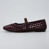 imageCUSHIONAIRE Weston Womens Hand Woven Dressy Ballet Flats  Faux Leather Mary Jane with Adjustable Strap ampamp Memory FoamBurgundy