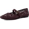 imageCUSHIONAIRE Weston Womens Hand Woven Dressy Ballet Flats  Faux Leather Mary Jane with Adjustable Strap ampamp Memory FoamBurgundy