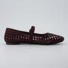imageCUSHIONAIRE Weston Womens Hand Woven Dressy Ballet Flats  Faux Leather Mary Jane with Adjustable Strap ampamp Memory FoamBurgundy