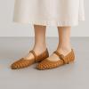 imageCUSHIONAIRE Weston Womens Hand Woven Dressy Ballet Flats  Faux Leather Mary Jane with Adjustable Strap ampamp Memory FoamCognac Woven