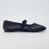 imageCUSHIONAIRE Weston Womens Hand Woven Dressy Ballet Flats  Faux Leather Mary Jane with Adjustable Strap ampamp Memory FoamNavy Woven