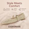 imageCUSHIONAIRE Weston Womens Hand Woven Dressy Ballet Flats  Faux Leather Mary Jane with Adjustable Strap ampamp Memory FoamWheat Woven