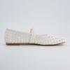 imageCUSHIONAIRE Weston Womens Hand Woven Dressy Ballet Flats  Faux Leather Mary Jane with Adjustable Strap ampamp Memory FoamWhite