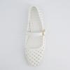 imageCUSHIONAIRE Weston Womens Hand Woven Dressy Ballet Flats  Faux Leather Mary Jane with Adjustable Strap ampamp Memory FoamWhite