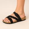 imageCUSHIONAIRE Womens Lizzy Cork Footbed Sandal  Comfortable Adjustable Straps Arch Support Wide Widths Available Boho Chic Summer SlidesBlack