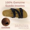 imageCUSHIONAIRE Womens Lizzy Cork Footbed Sandal  Comfortable Adjustable Straps Arch Support Wide Widths Available Boho Chic Summer SlidesBlack