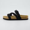 imageCUSHIONAIRE Womens Lizzy Cork Footbed Sandal  Comfortable Adjustable Straps Arch Support Wide Widths Available Boho Chic Summer SlidesBlack