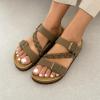 imageCUSHIONAIRE Womens Lizzy Cork Footbed Sandal  Comfortable Adjustable Straps Arch Support Wide Widths Available Boho Chic Summer SlidesBrown